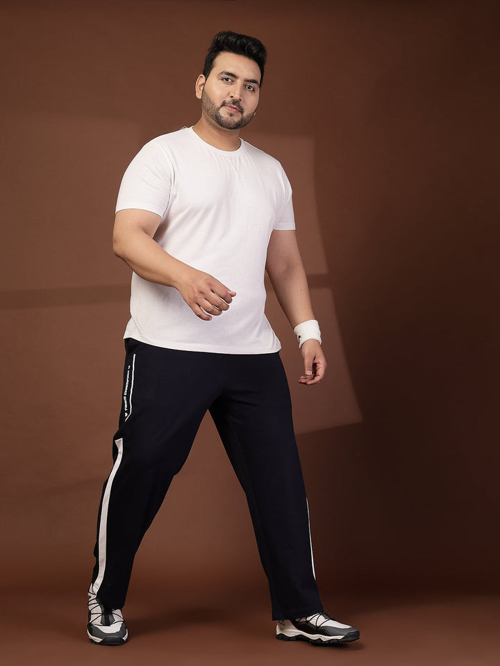 Plus Size Men Mid-Rise Stretchable Track Pants