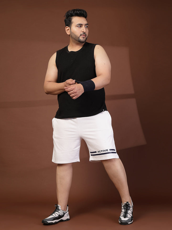 Plus Size Men Solid Sports Shorts