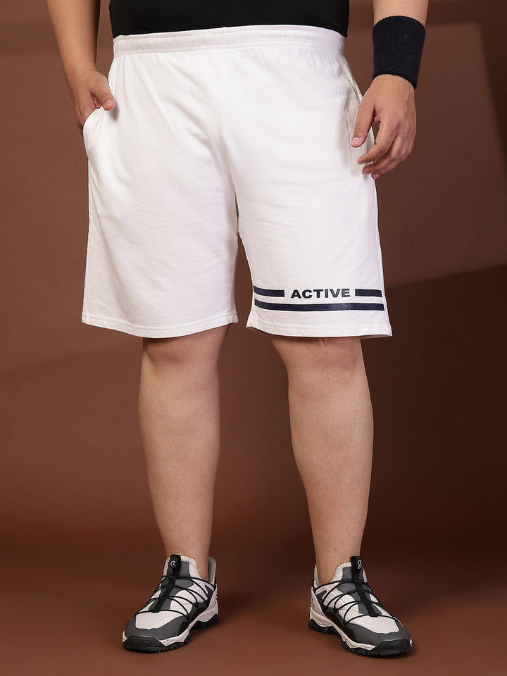 Plus Size Men Solid Sports Shorts