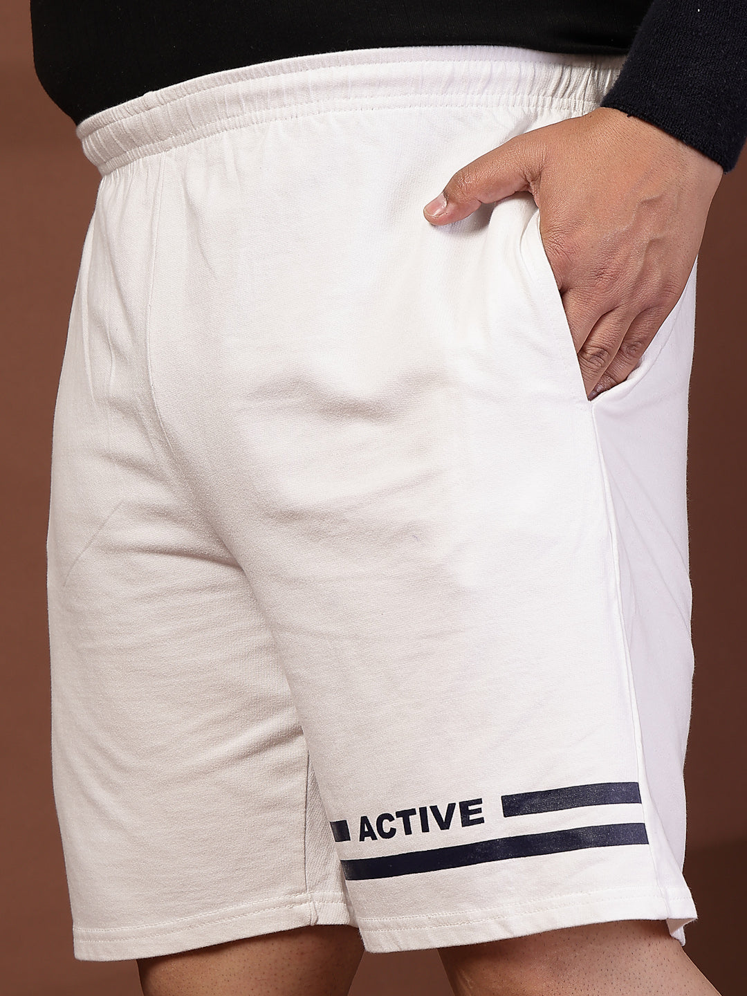 Plus Size Men Solid Sports Shorts