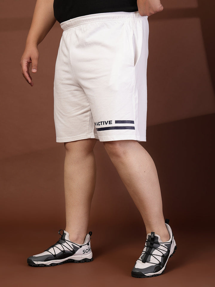 Plus Size Men Solid Sports Shorts