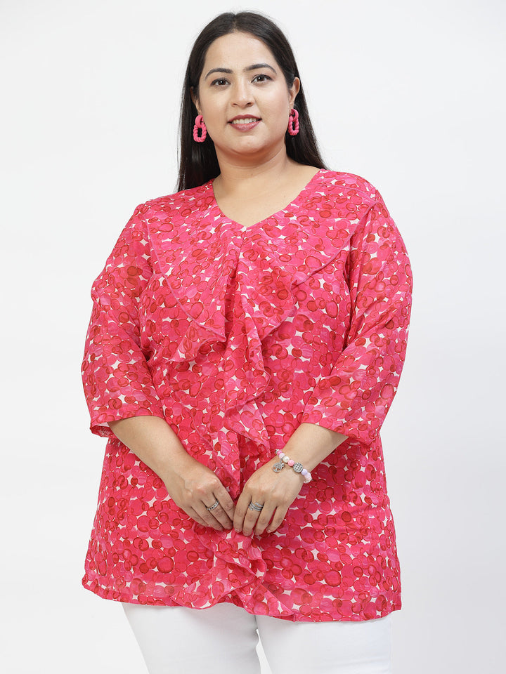 Plus Size Floral Print Top
