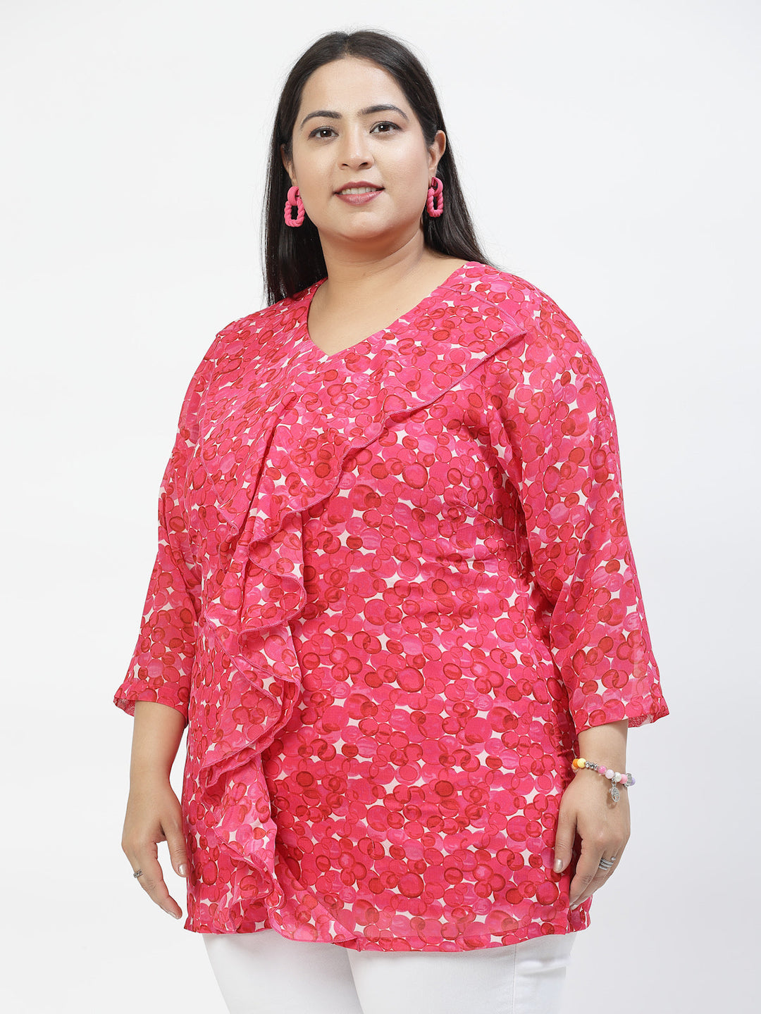 Plus Size Floral Print Top