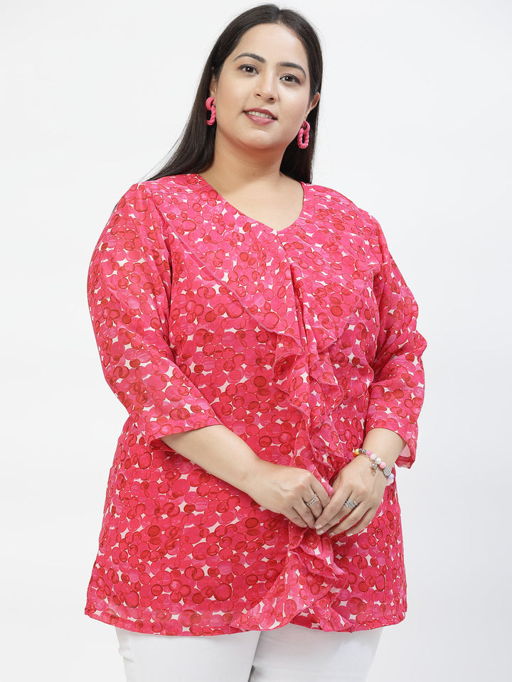 Plus Size Floral Print Top