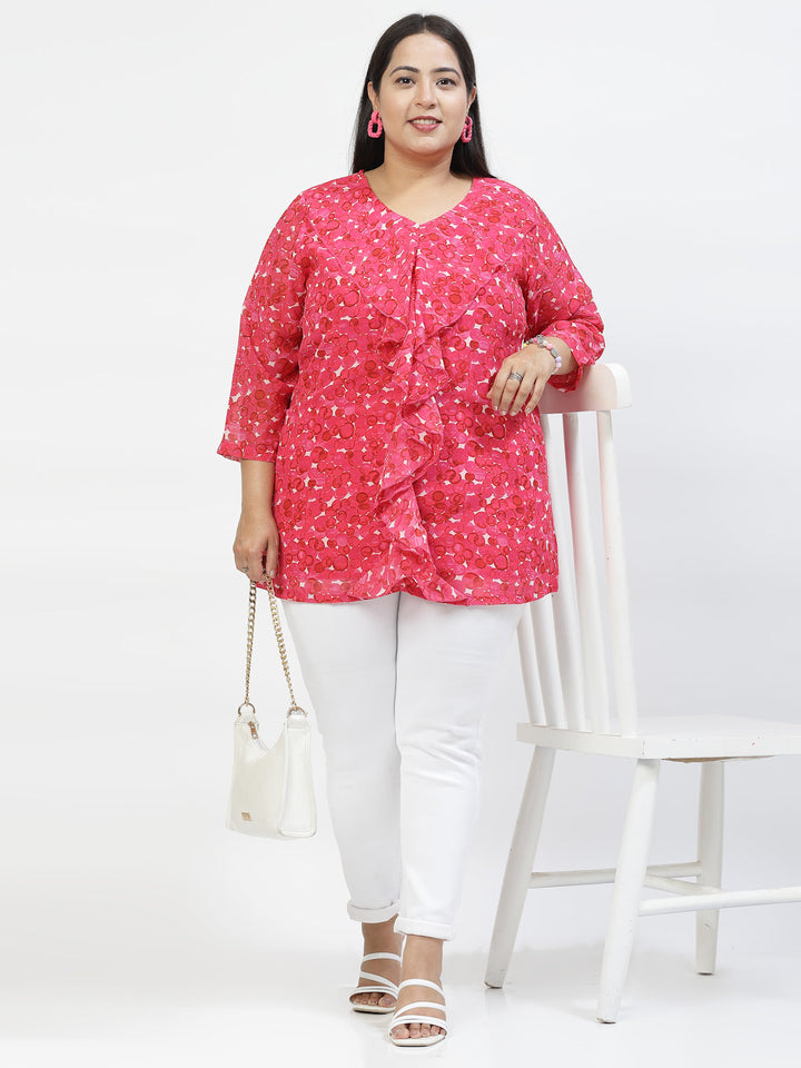 Plus Size Floral Print Top