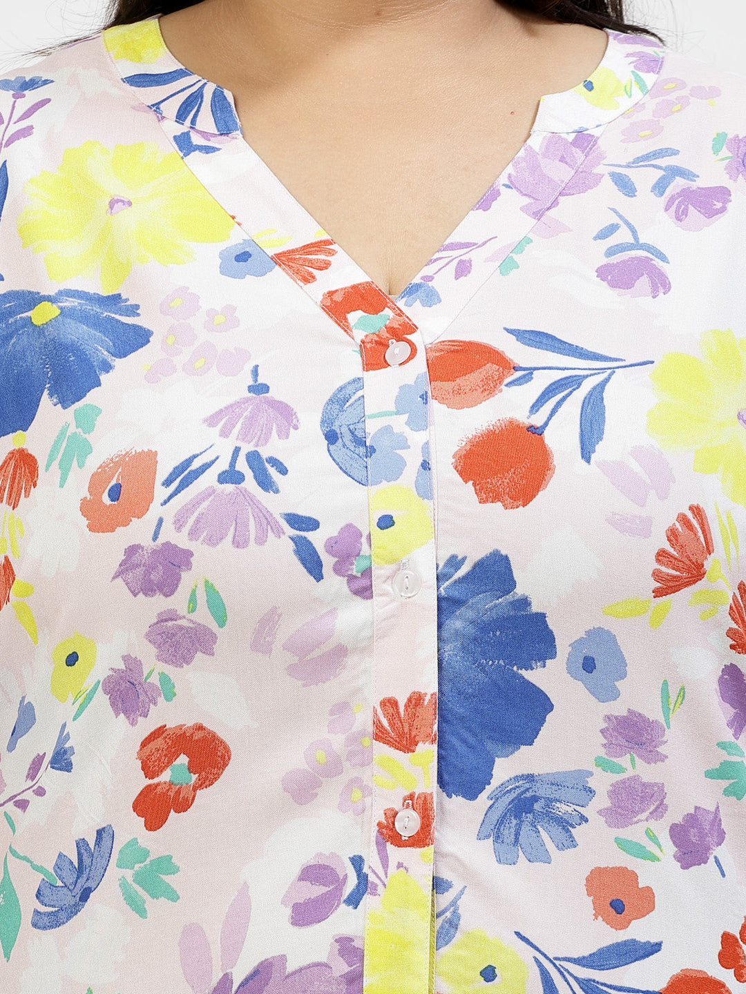 Plus Size Floral Print Top