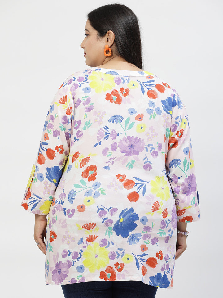 Plus Size Floral Print Top