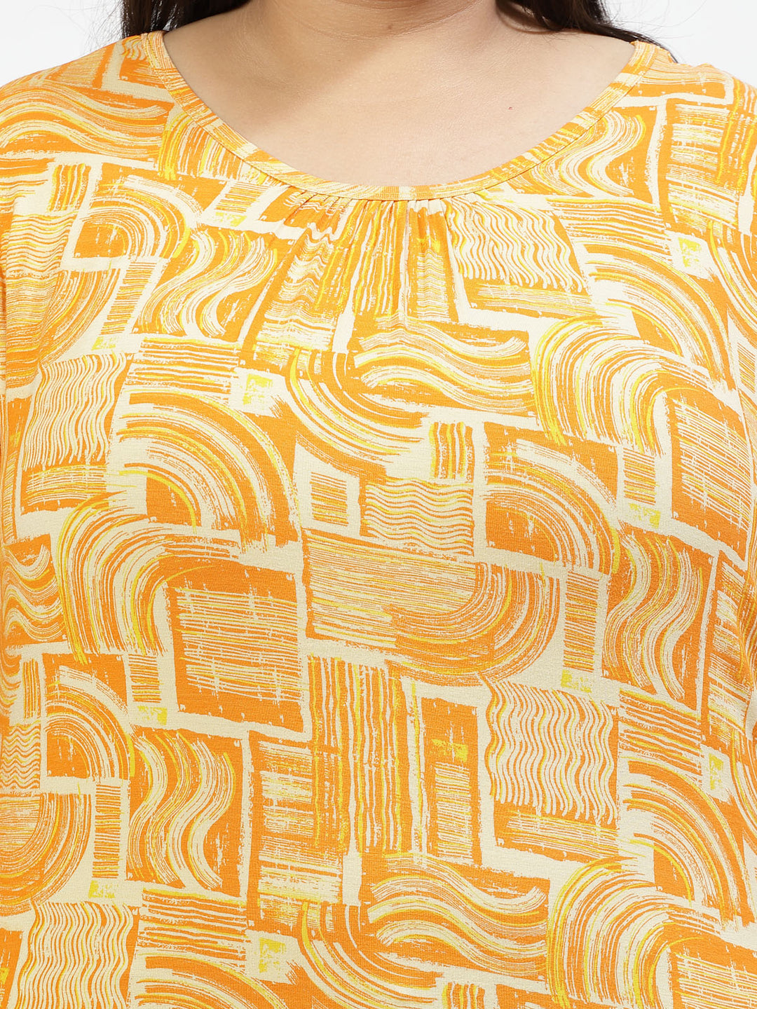 Plus Size  Pink Conversational Printed Cotton T-shirt