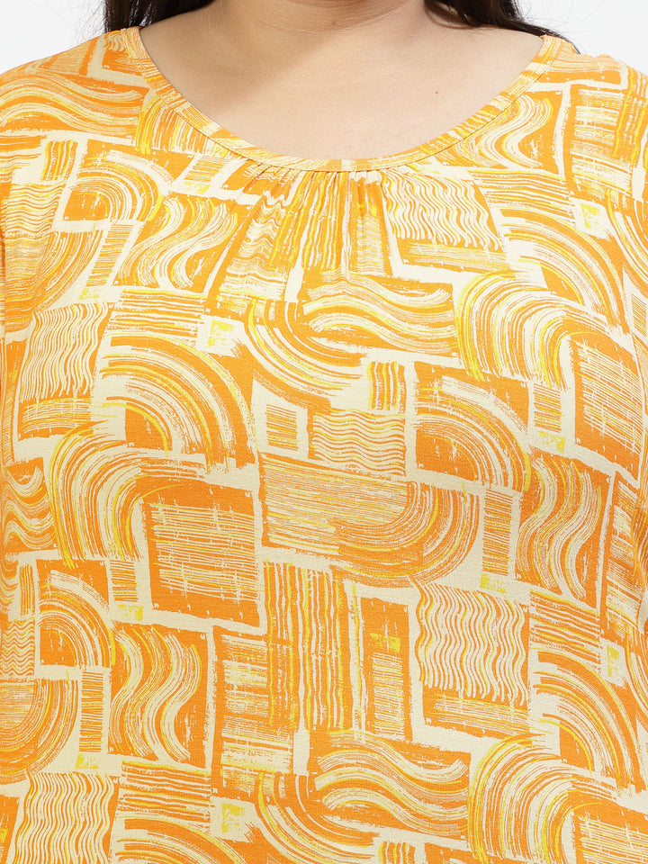 Plus Size  Pink Conversational Printed Cotton T-shirt