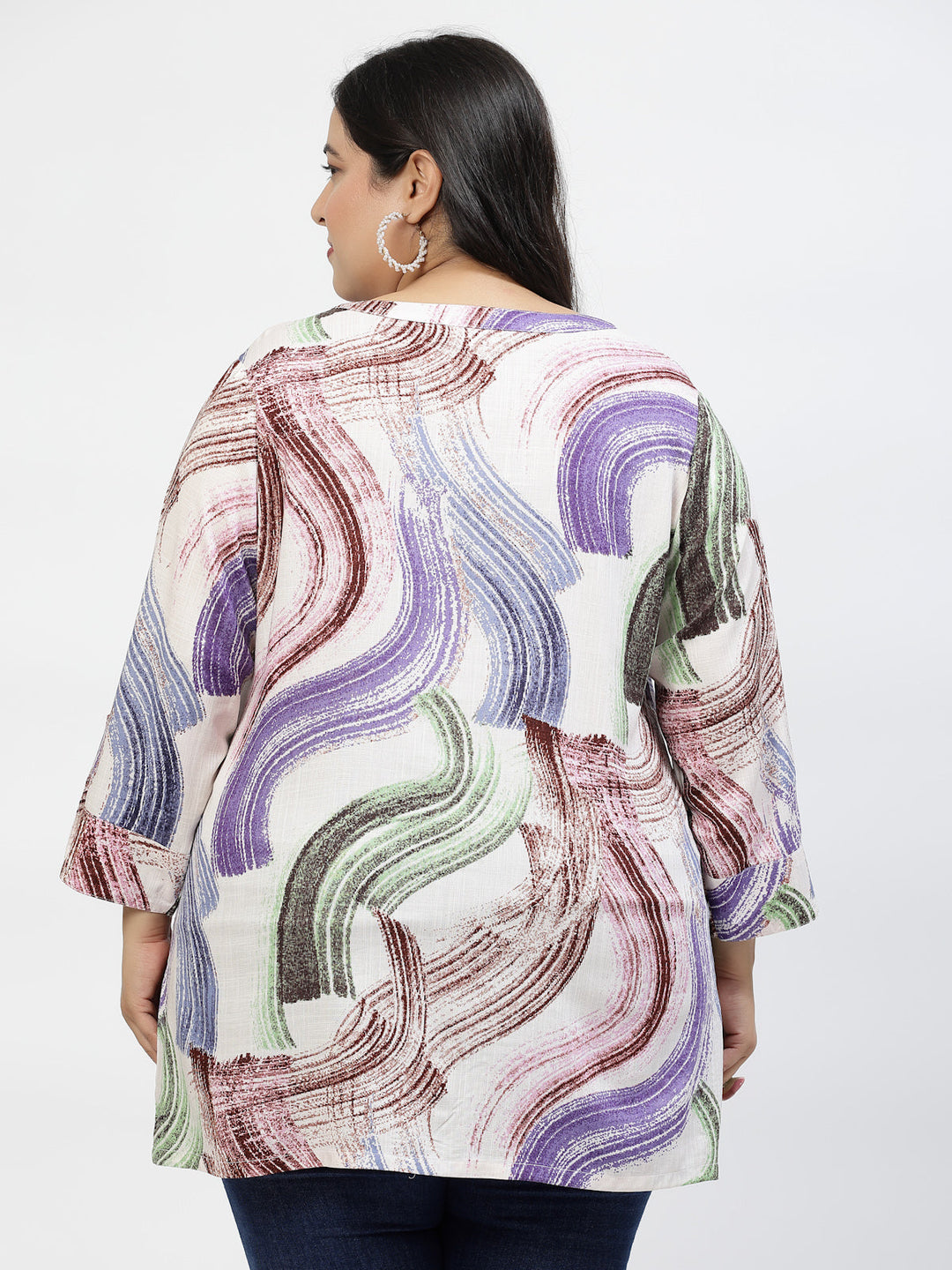 Plus Size Tropical Print Top