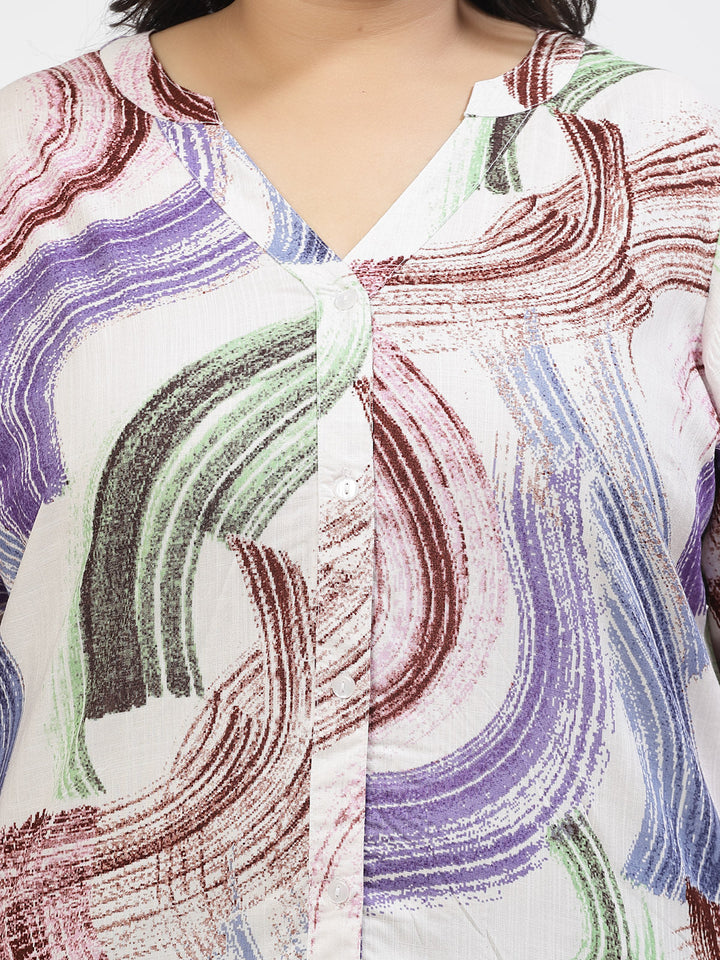 Plus Size Tropical Print Top