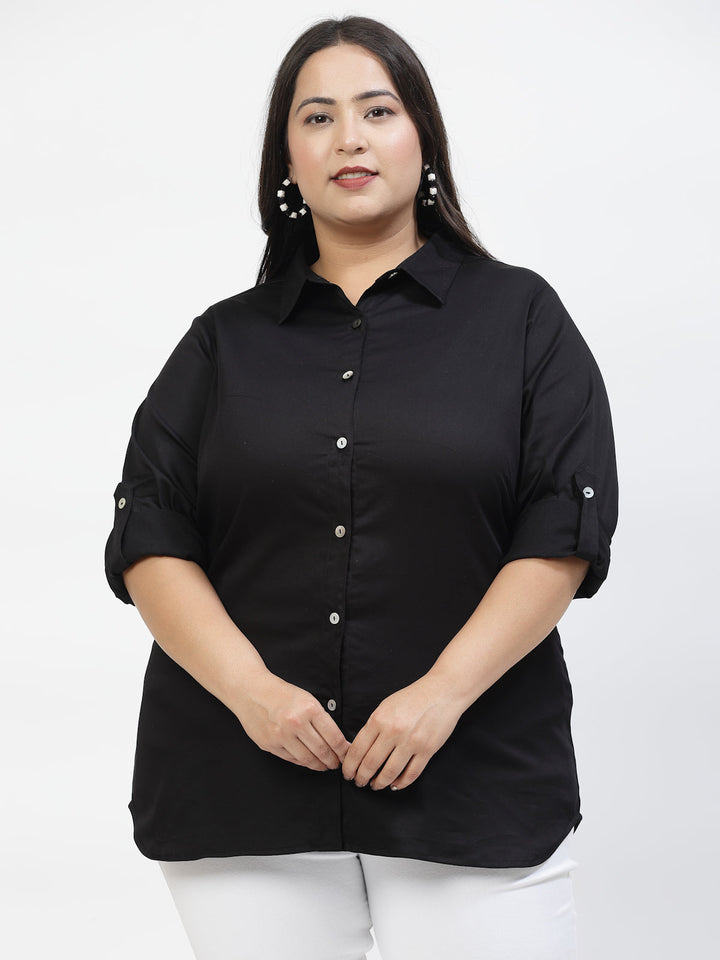 Plus Size Women Opaque Casual Shirt