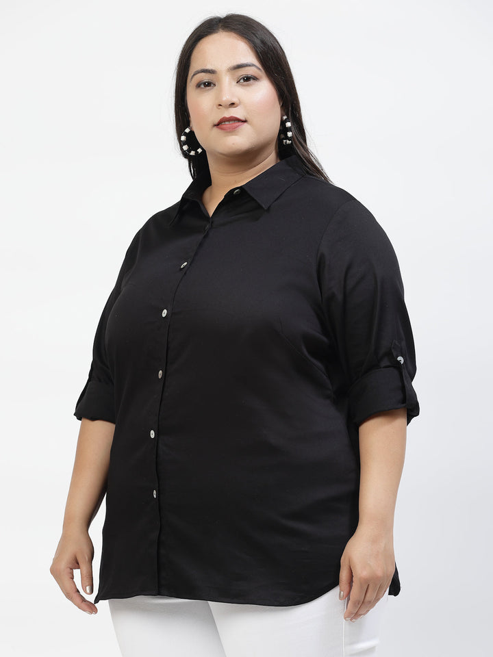 Plus Size Women Opaque Casual Shirt