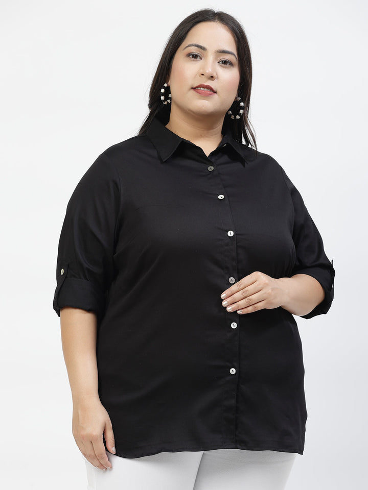 Plus Size Women Opaque Casual Shirt