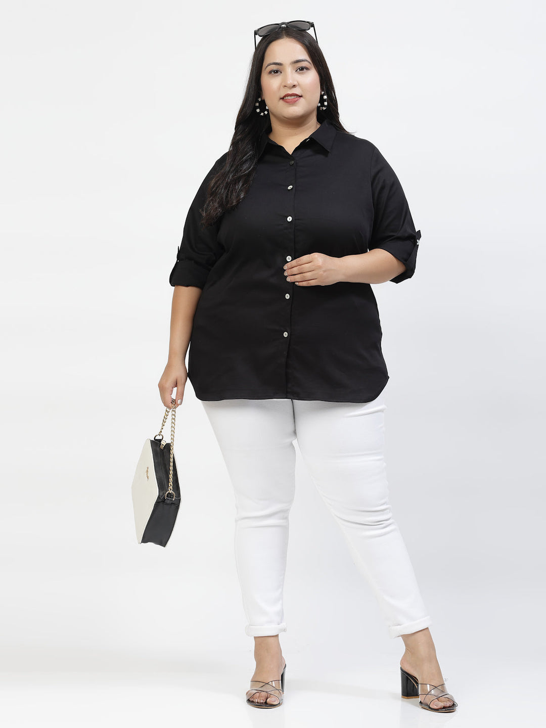 Plus Size Women Opaque Casual Shirt