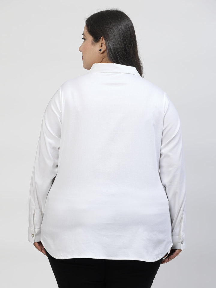 Plus Size Women Opaque Casual Shirt