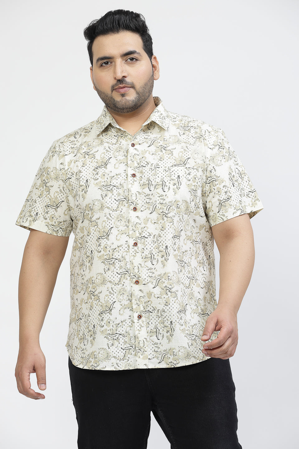 Plus Size  Conversational Printed Casual Shirt