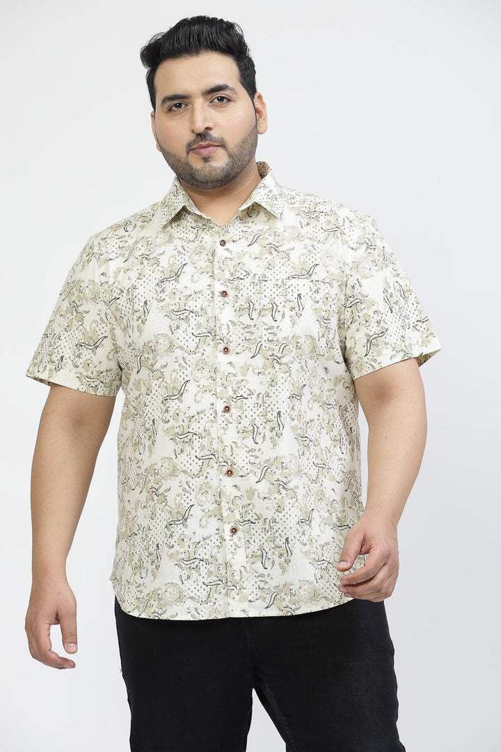Plus Size  Conversational Printed Casual Shirt