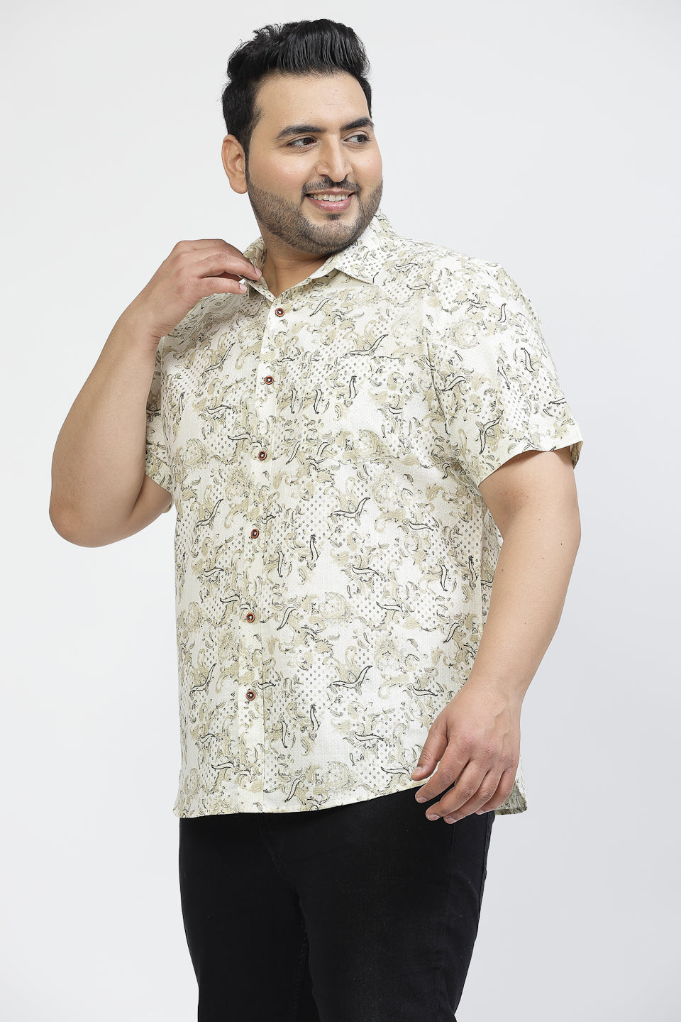Plus Size  Conversational Printed Casual Shirt
