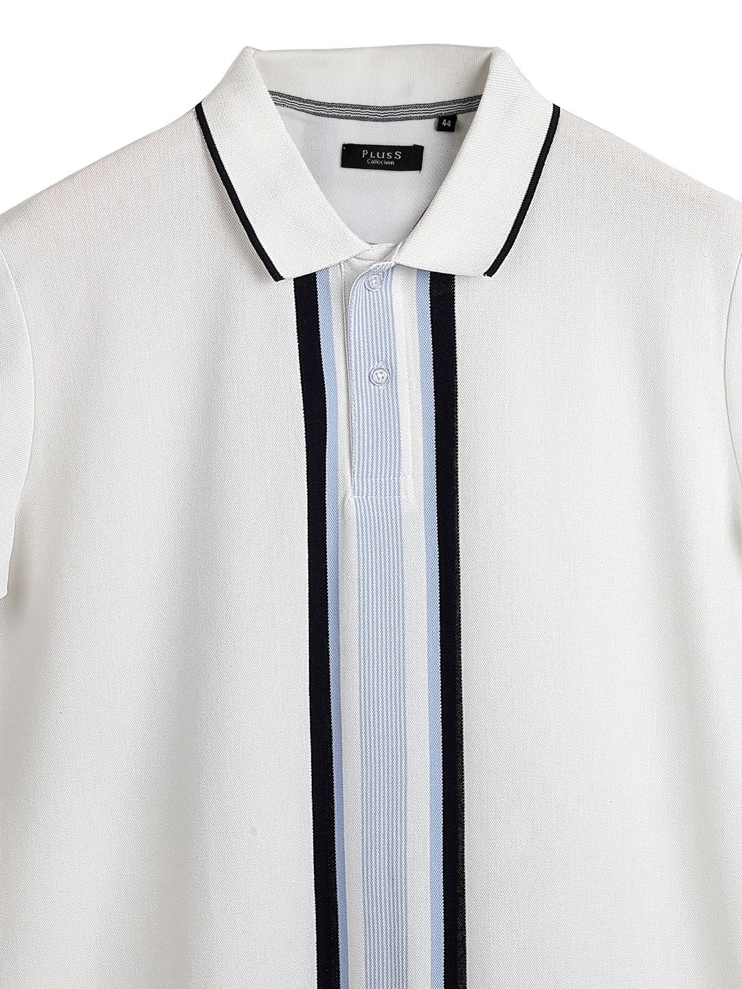 Plus Size Men Striped Polo Collar Cotton T-shirt
