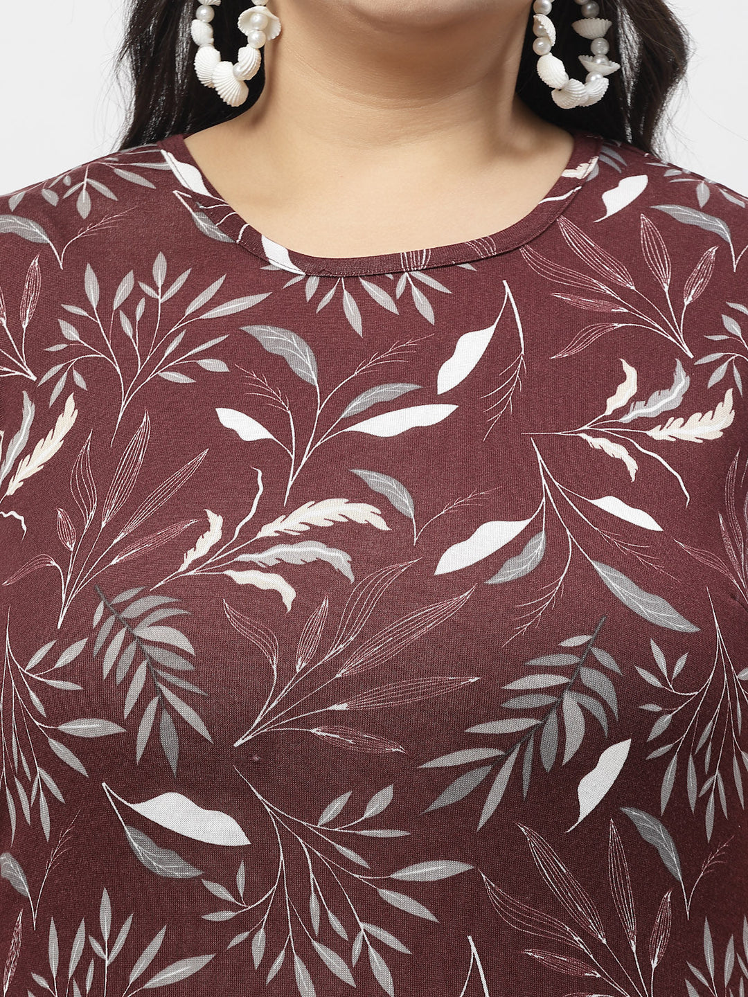 Plus Size Women Floral Printed Tropical Pockets T-shirt