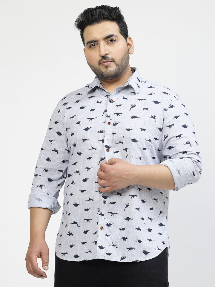 Plus Size  Conversational Printed Casual Shirt