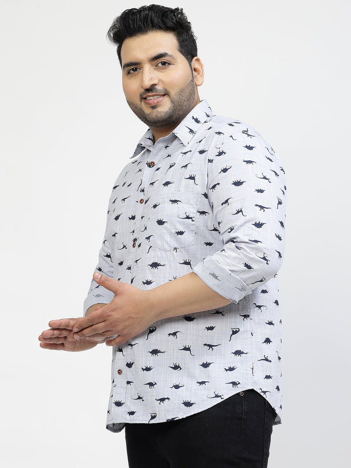 Plus Size  Conversational Printed Casual Shirt