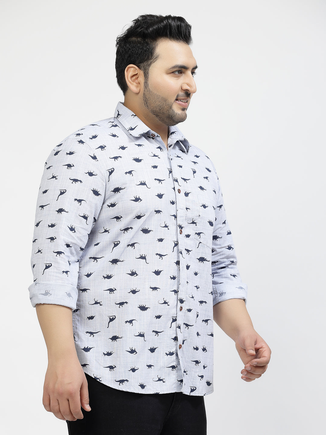 Plus Size  Conversational Printed Casual Shirt