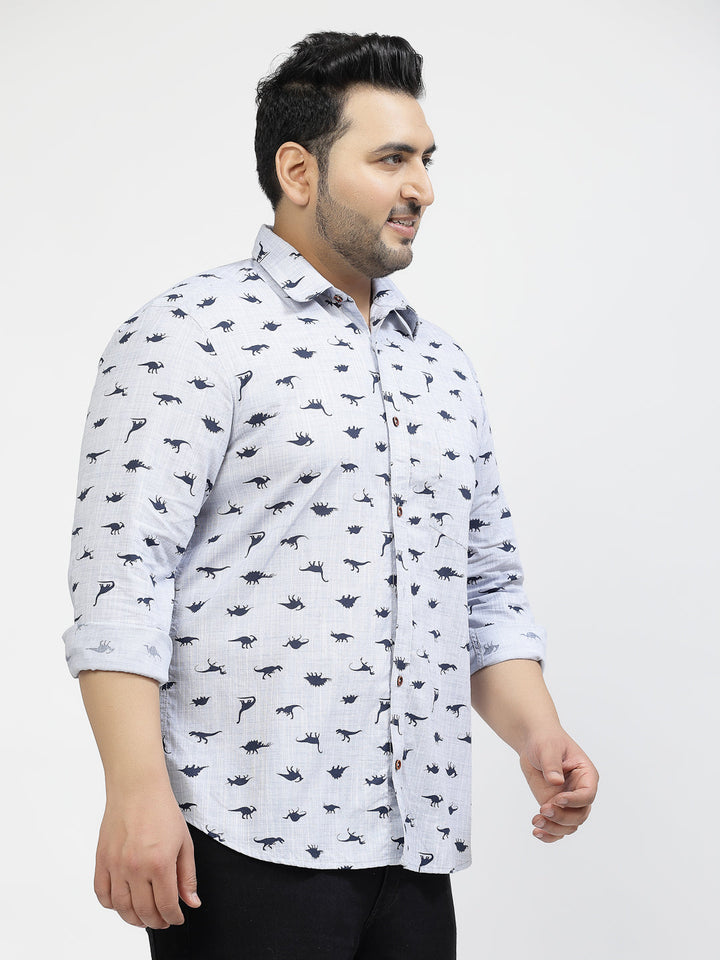 Plus Size  Conversational Printed Casual Shirt