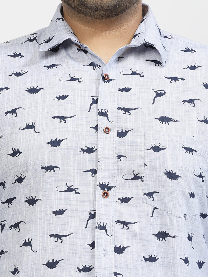 Plus Size  Conversational Printed Casual Shirt