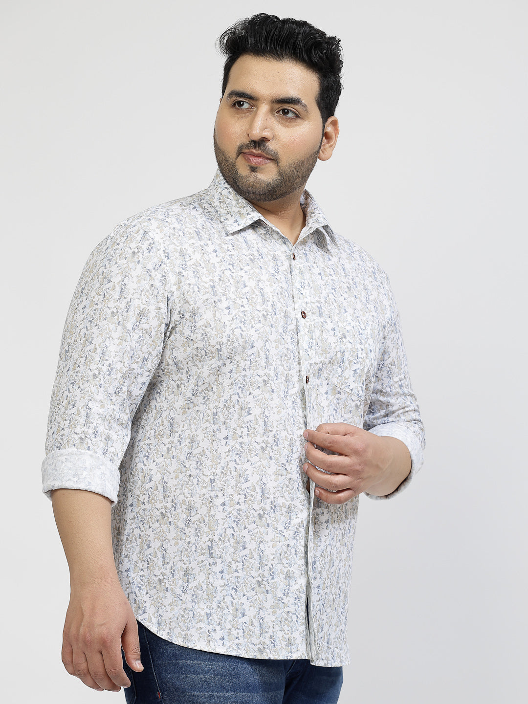 Plus Size  Floral Printed Casual Shirt