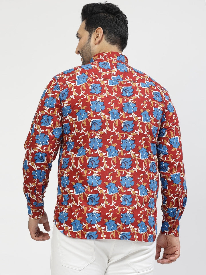 Plus Size  Floral Printed Casual Shirt