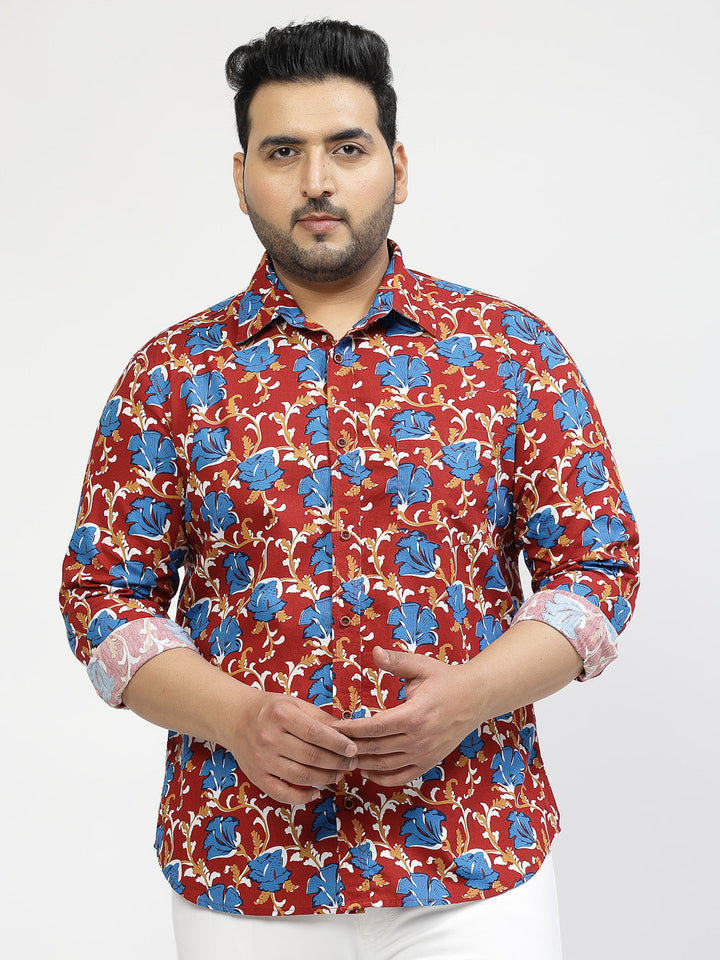 Plus Size  Floral Printed Casual Shirt