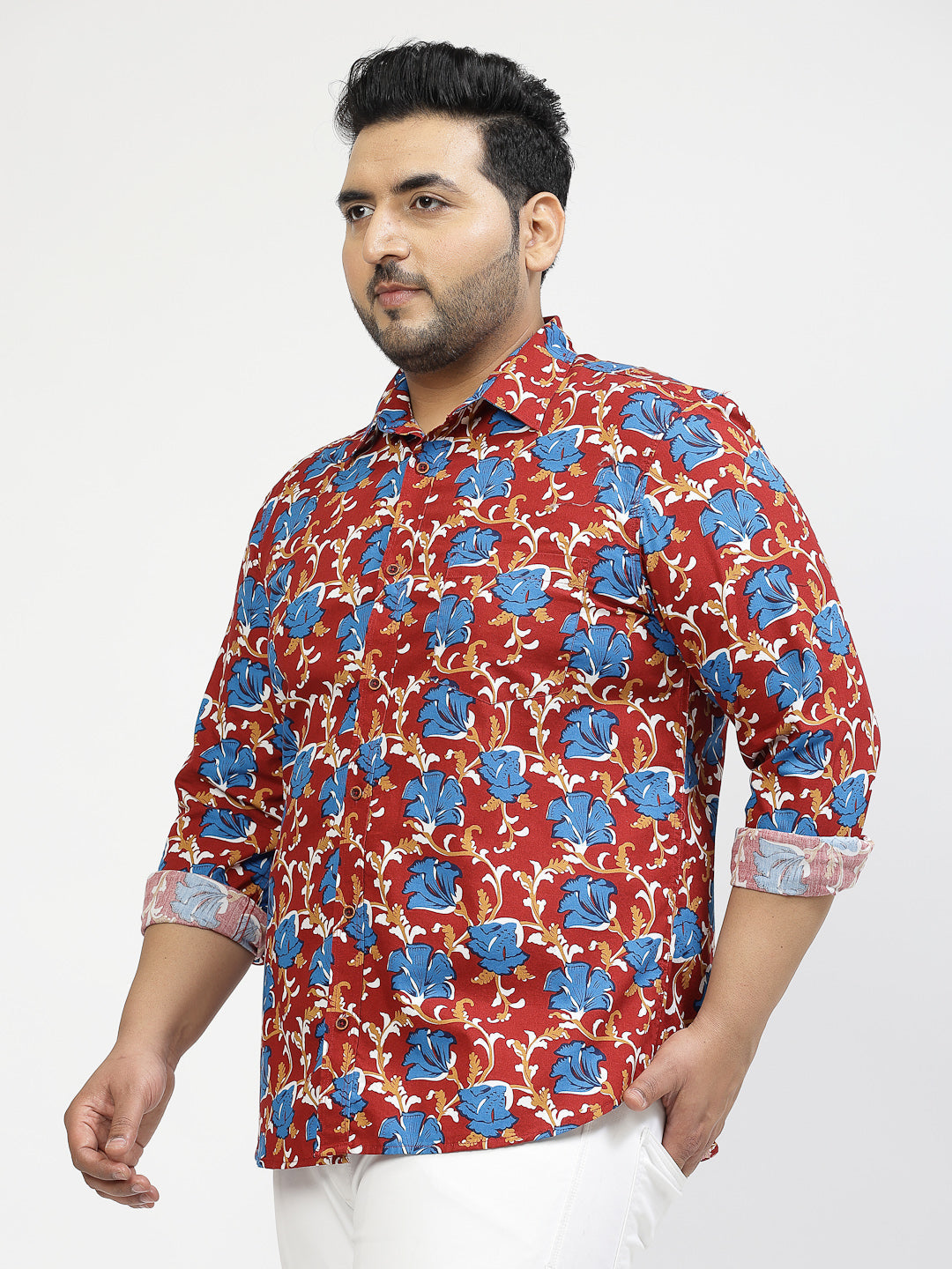 Plus Size  Floral Printed Casual Shirt