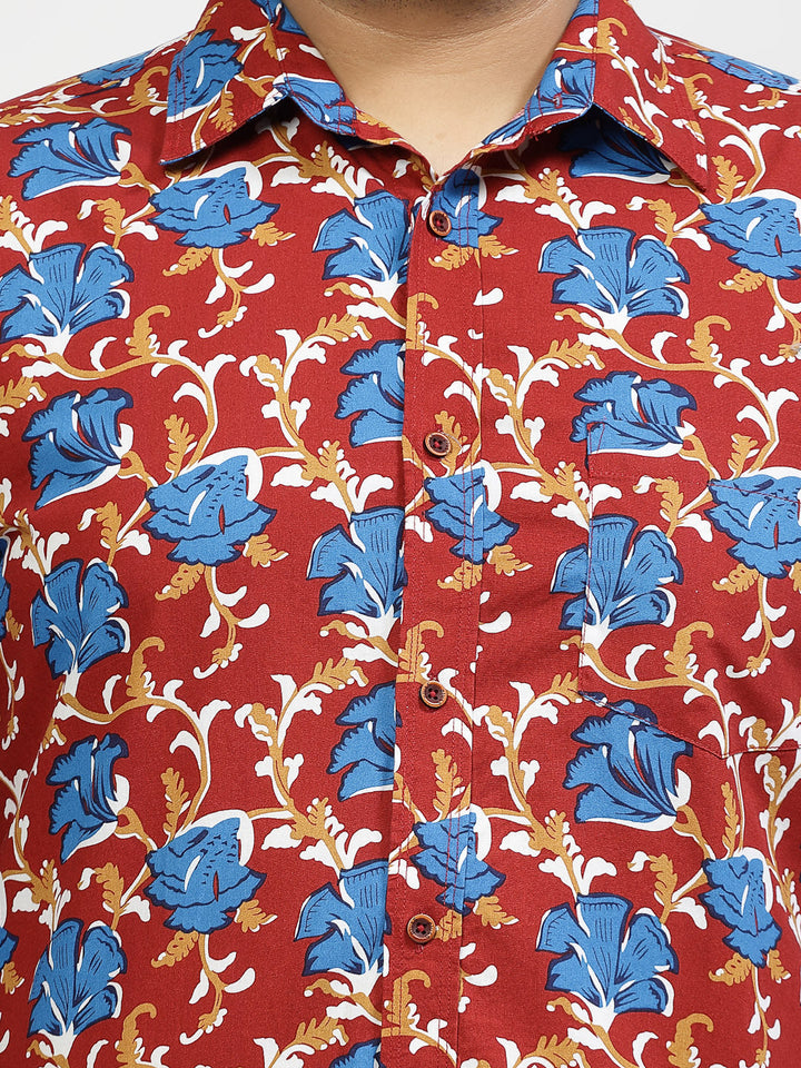 Plus Size  Floral Printed Casual Shirt