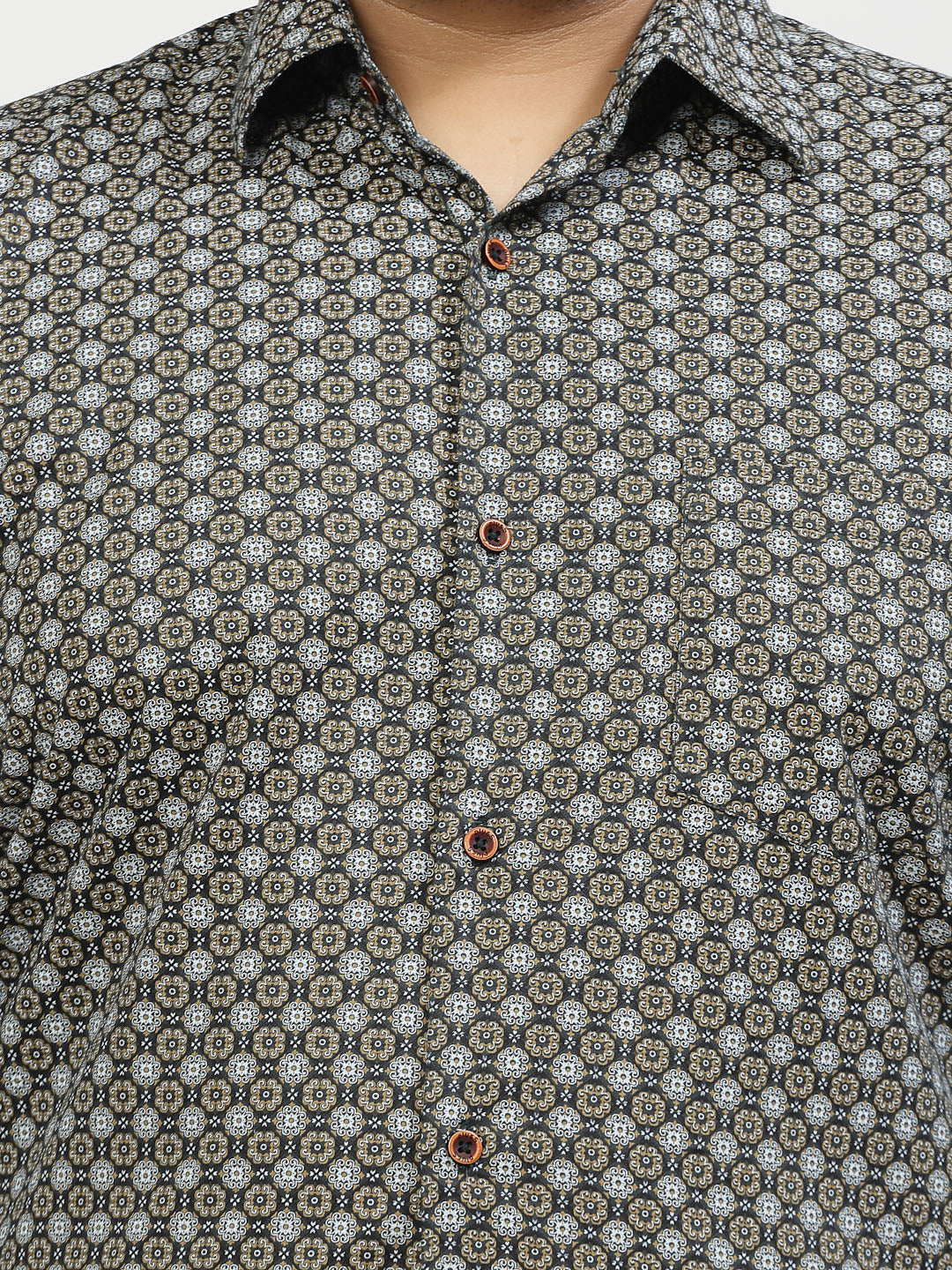 Plus Size  Geometric Printed Casual Shirt