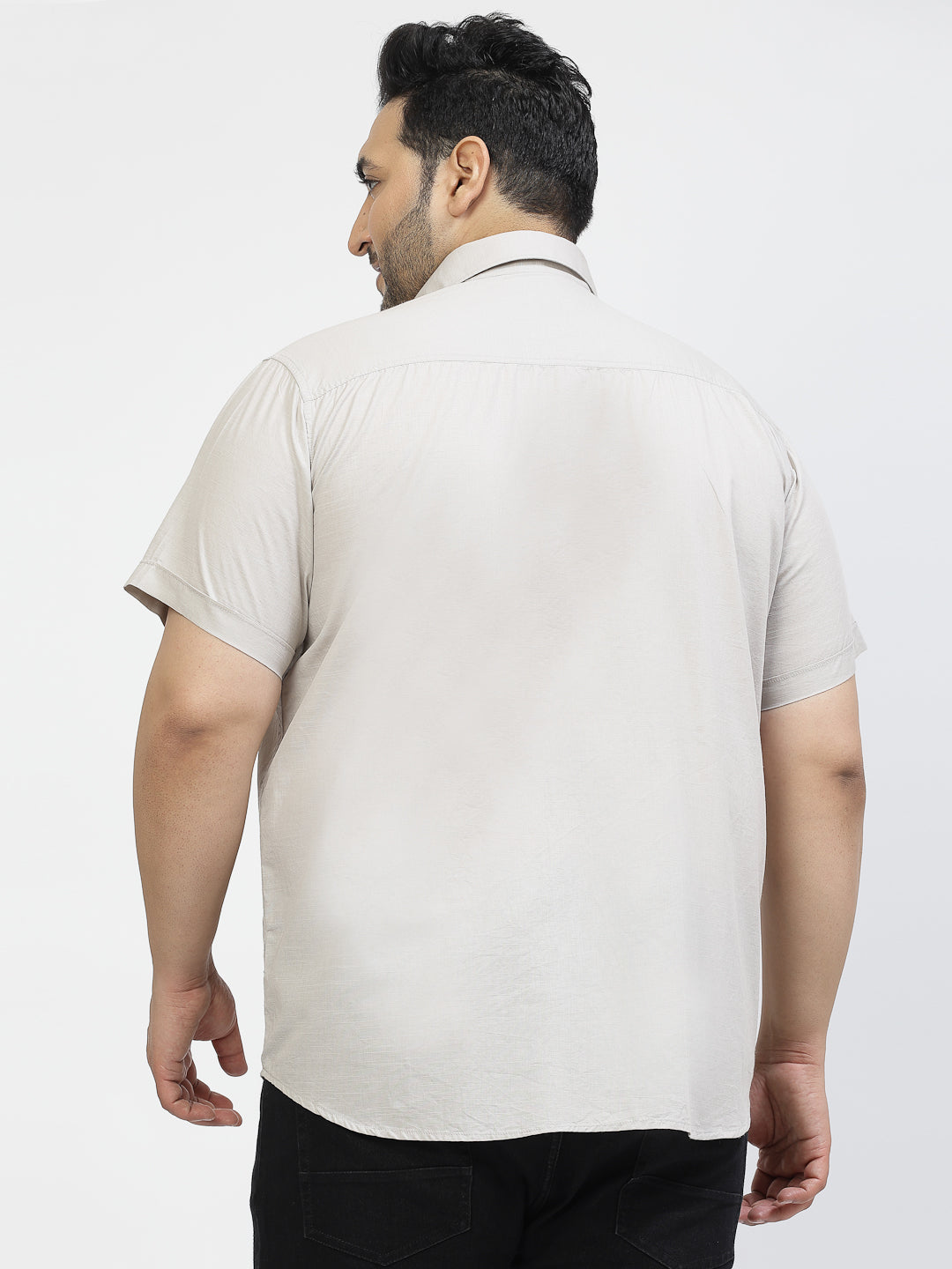 Plus Size Men Opaque Casual Shirt
