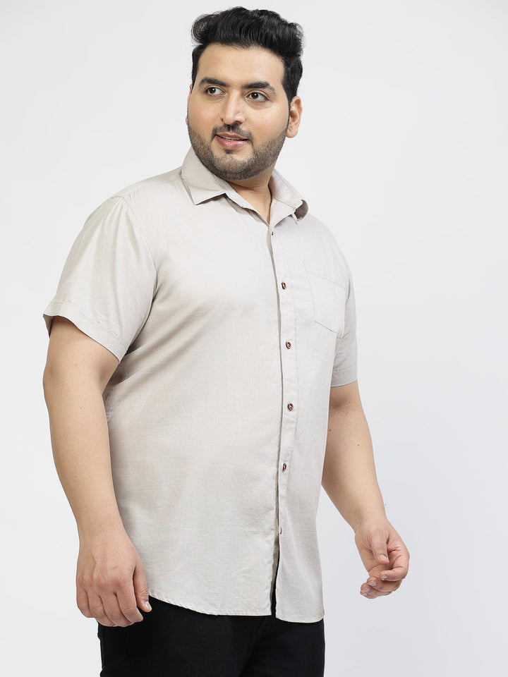 Plus Size Men Opaque Casual Shirt
