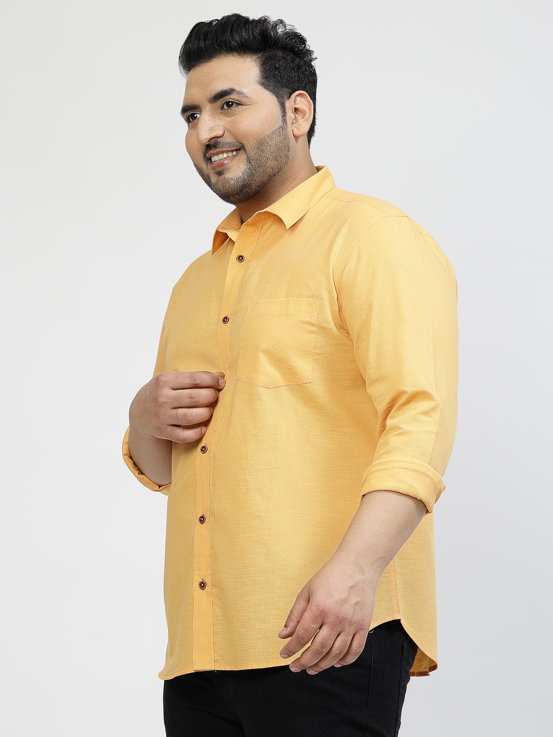 Plus Size Men Opaque Casual Shirt