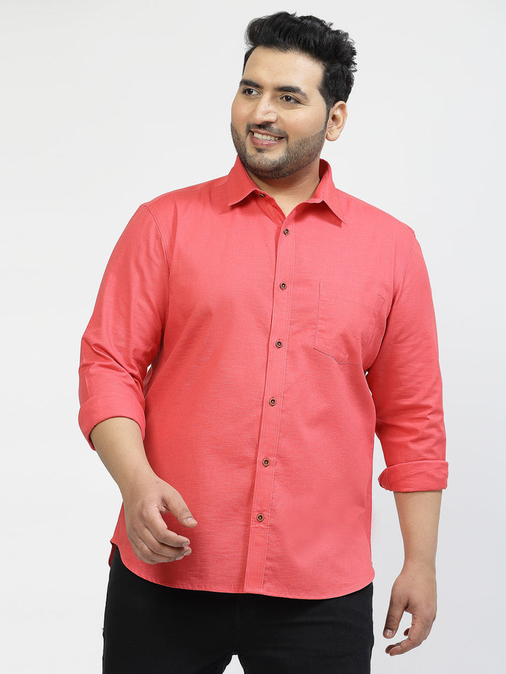 Plus Size Men Opaque Casual Shirt