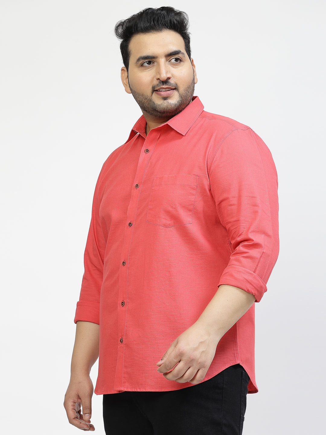Plus Size Men Opaque Casual Shirt