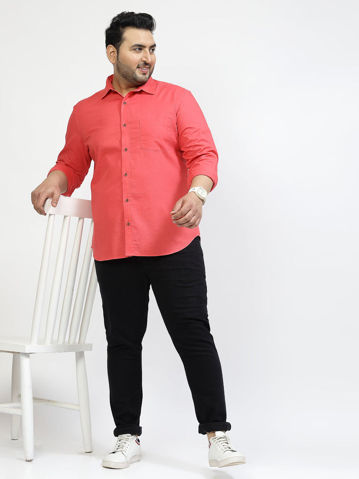 Plus Size Men Opaque Casual Shirt