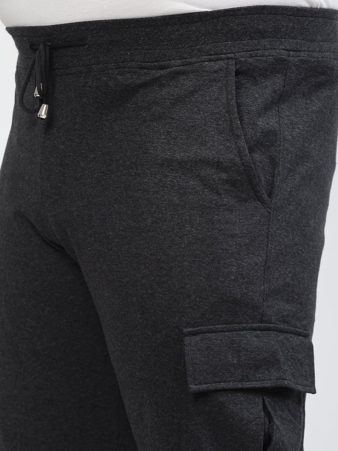 Plus Size Men Charcoal Straight-Fit Cotton Joggers