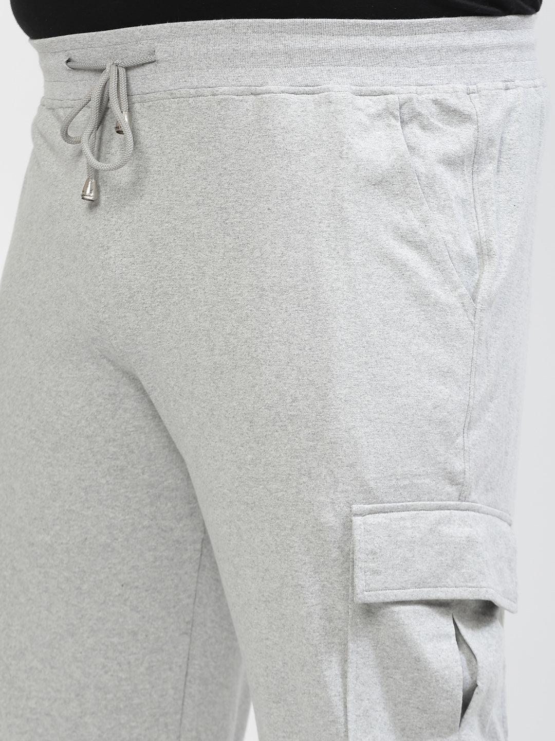 Plus Size Men Grey Straight-Fit Joggers