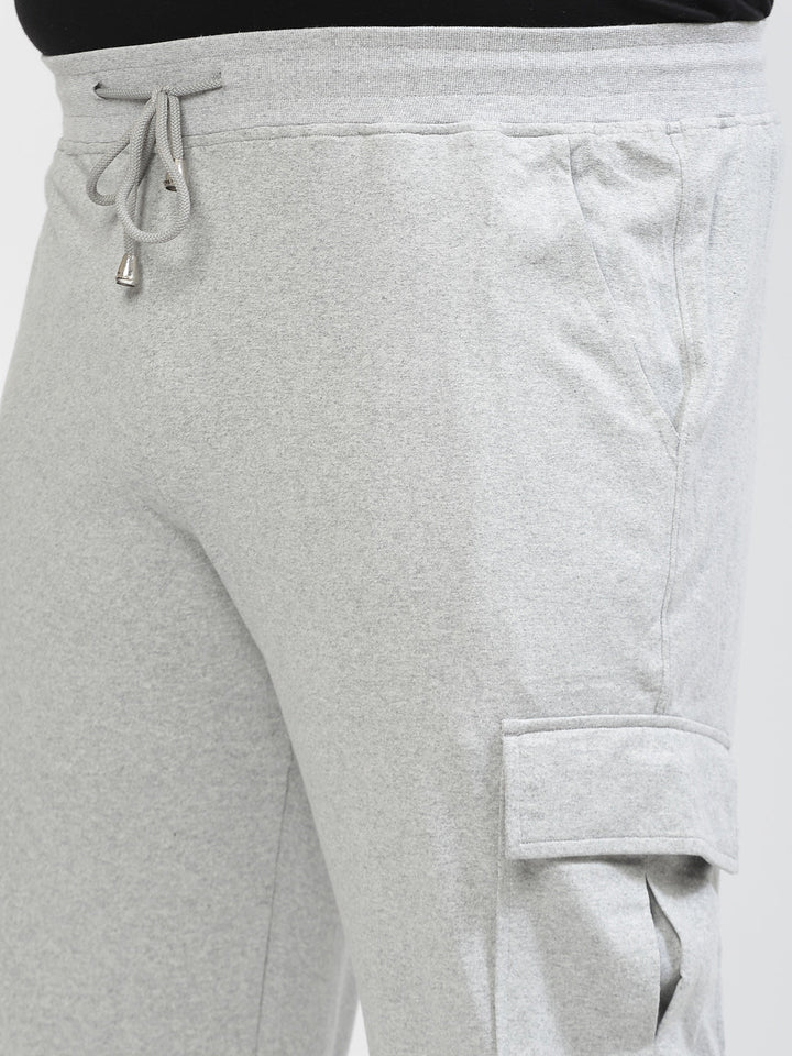 Plus Size Men Grey Straight-Fit Joggers