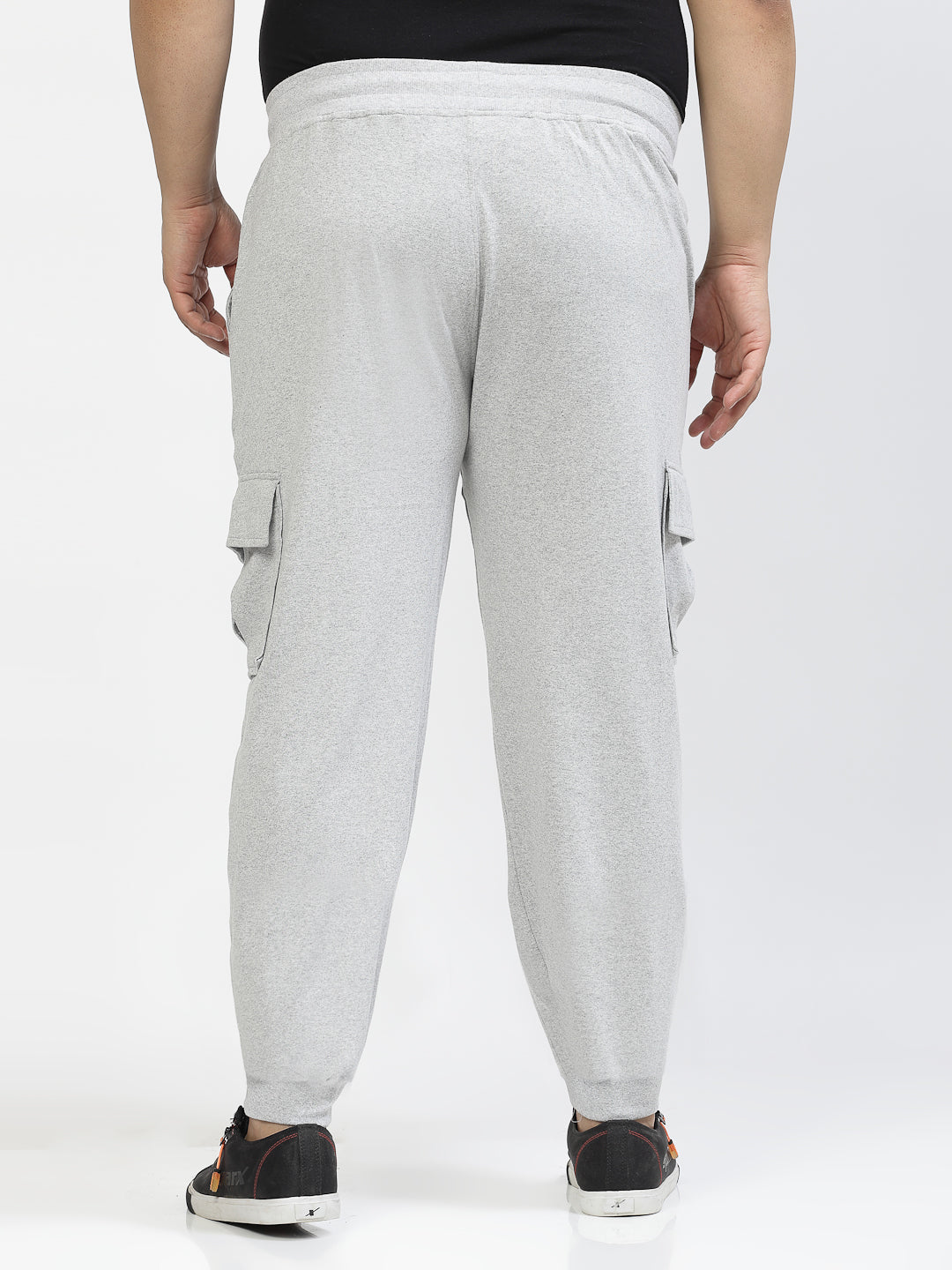 Plus Size Men Grey Straight-Fit Joggers