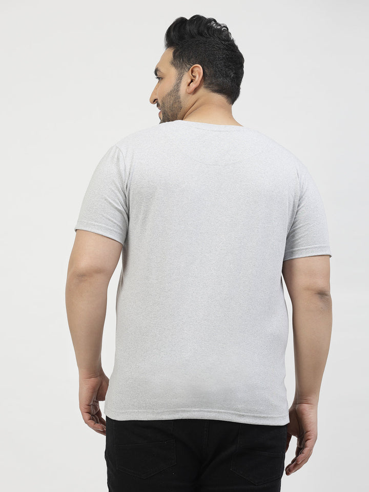 Plus Size  Round Neck Pure Cotton T-shirt