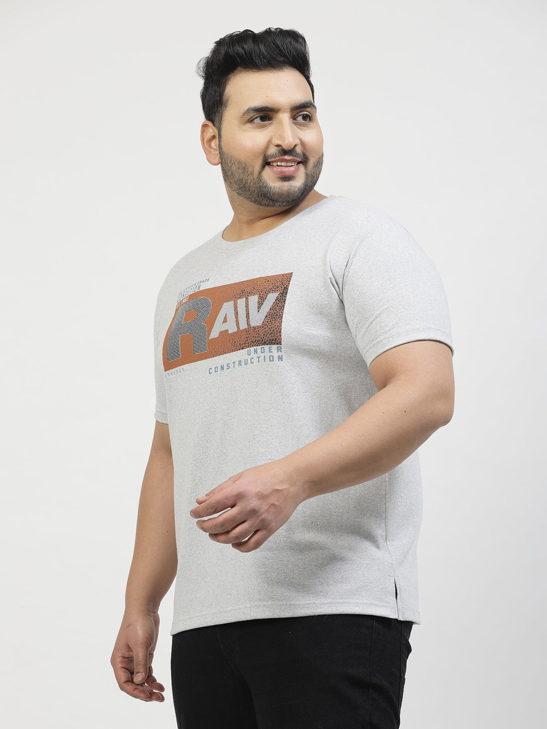Plus Size  Round Neck Pure Cotton T-shirt