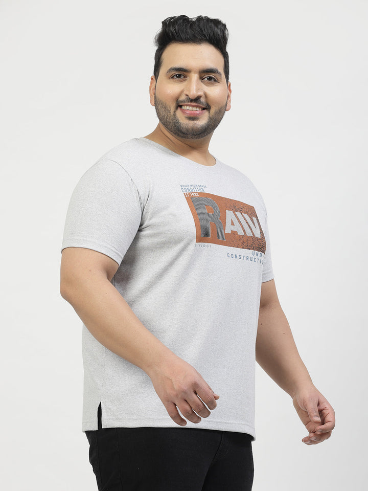 Plus Size  Round Neck Pure Cotton T-shirt