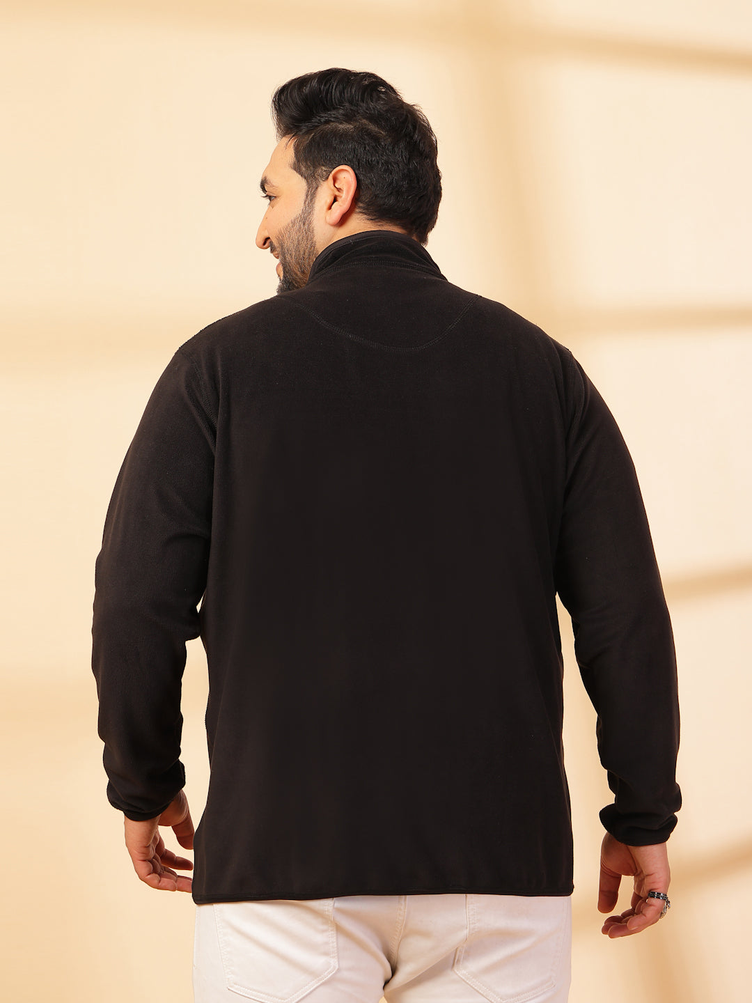 Plus Size Men Open Front Jacket